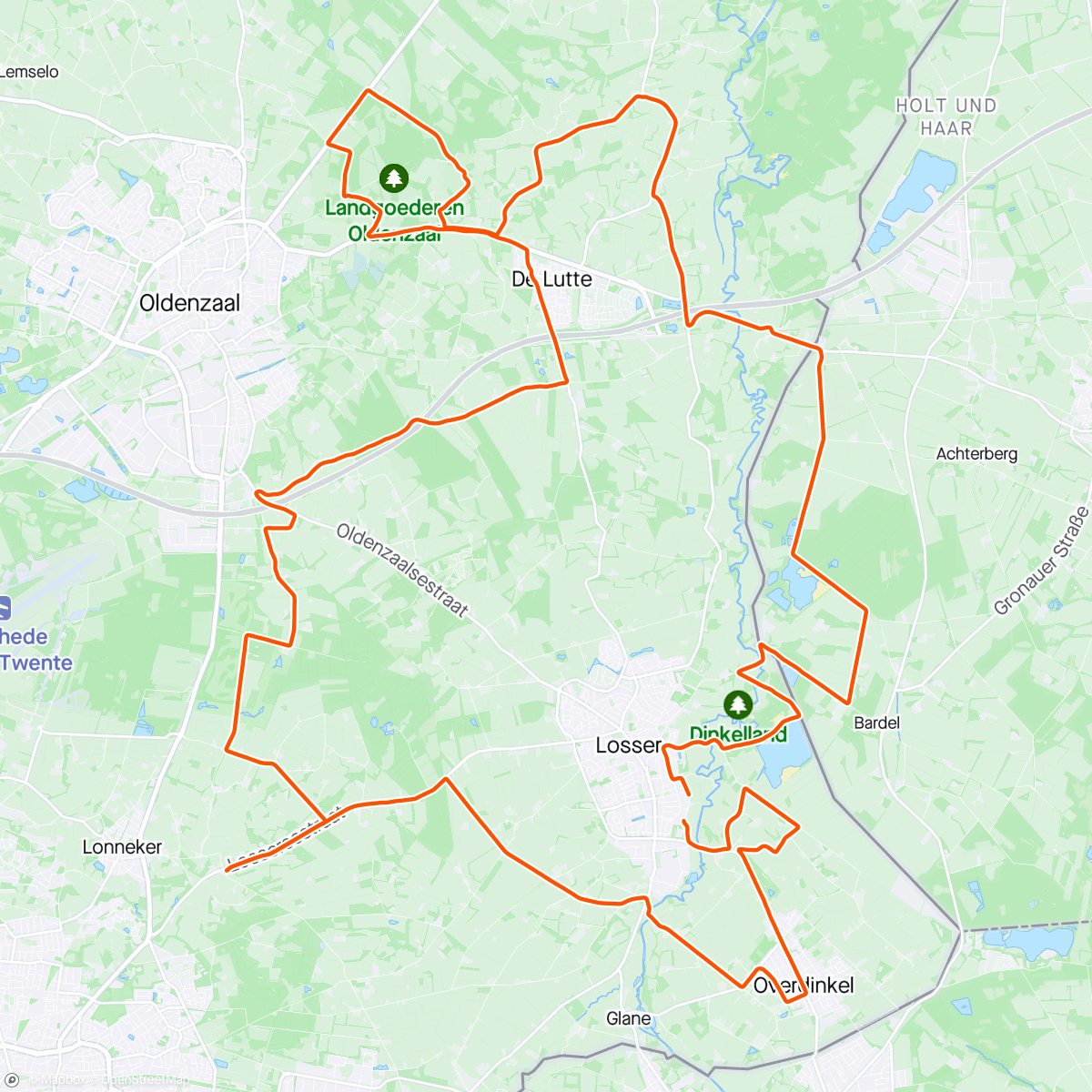 Map of the activity, Op weg naar de Enschede marathon
