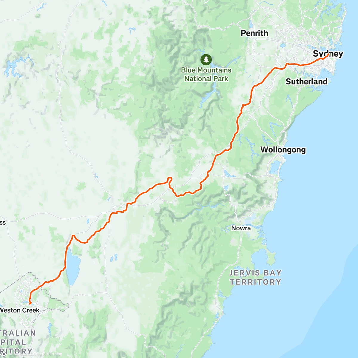 Map of the activity, Parliament to Opera House relay!