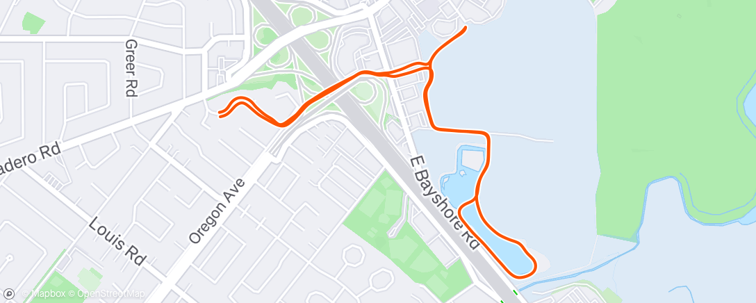 Map of the activity, Little baylands jog