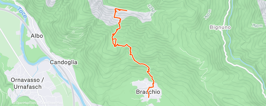 Карта физической активности (Sessione di trail running mattutina)