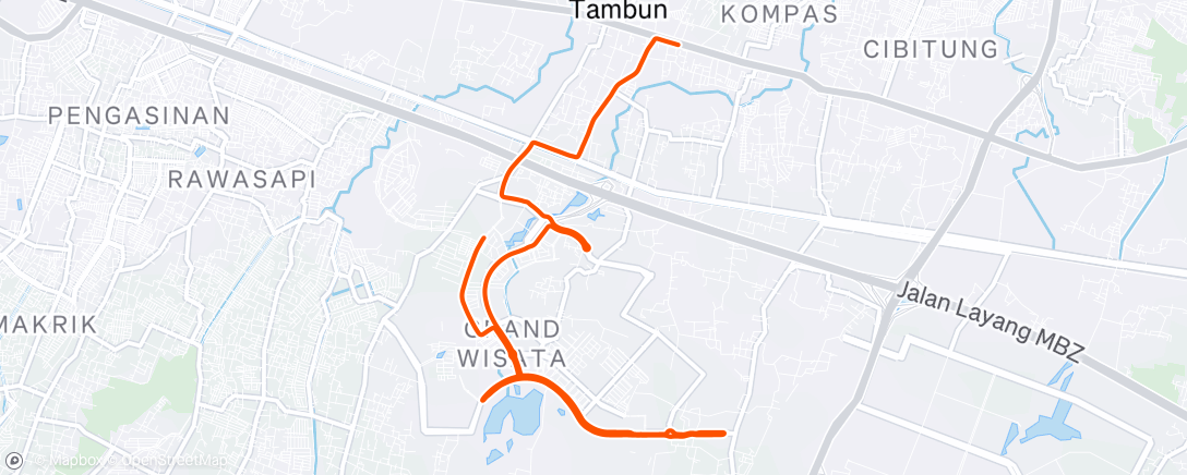 Map of the activity, Morning Run