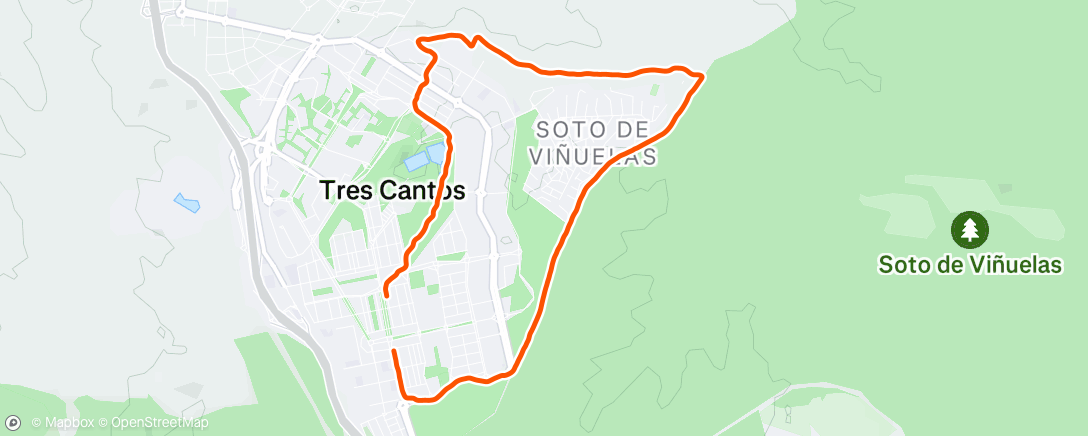 Map of the activity, Carrera de noche