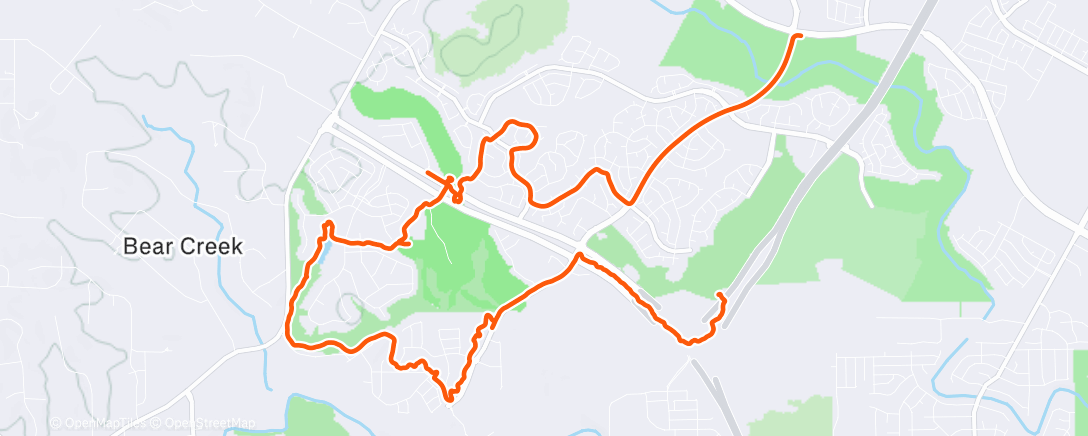 Map of the activity, Cycling