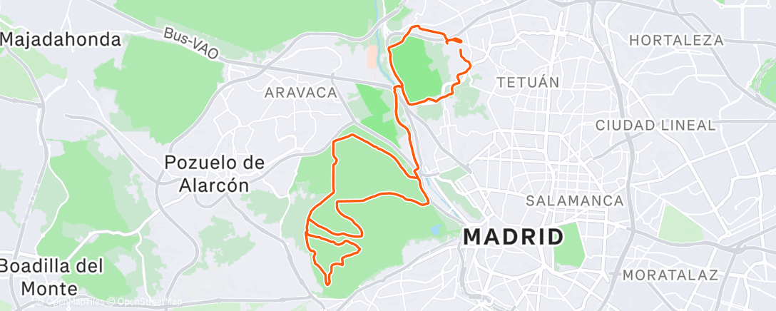 Map of the activity, Bicicleta de montaña matutina