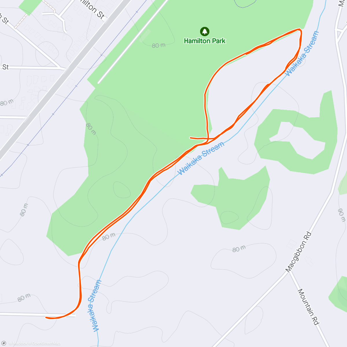 Map of the activity, Park"Run"