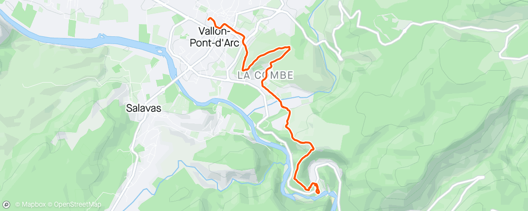 Map of the activity, Hike to Pont d'Arc