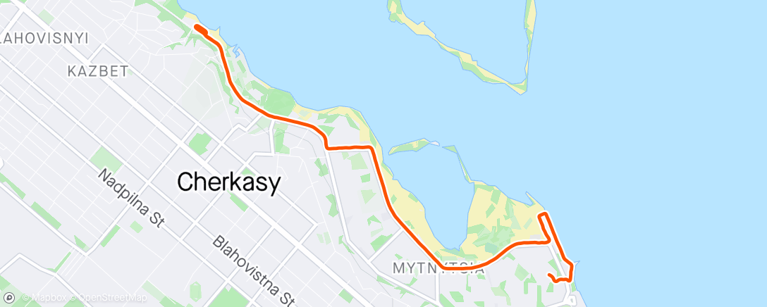 Map of the activity, Ранковий біг .
