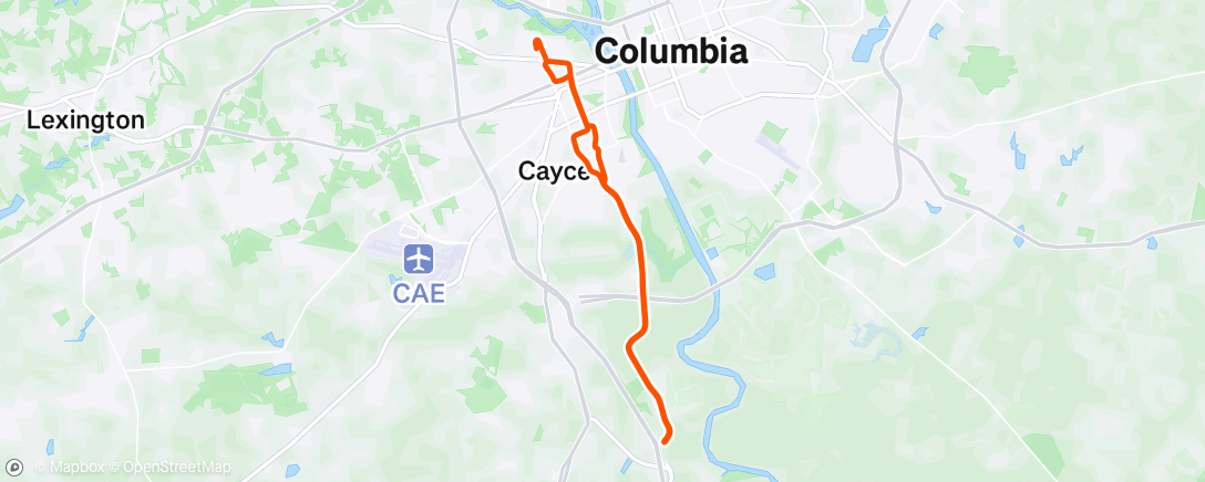 Map of the activity, Evening Ride