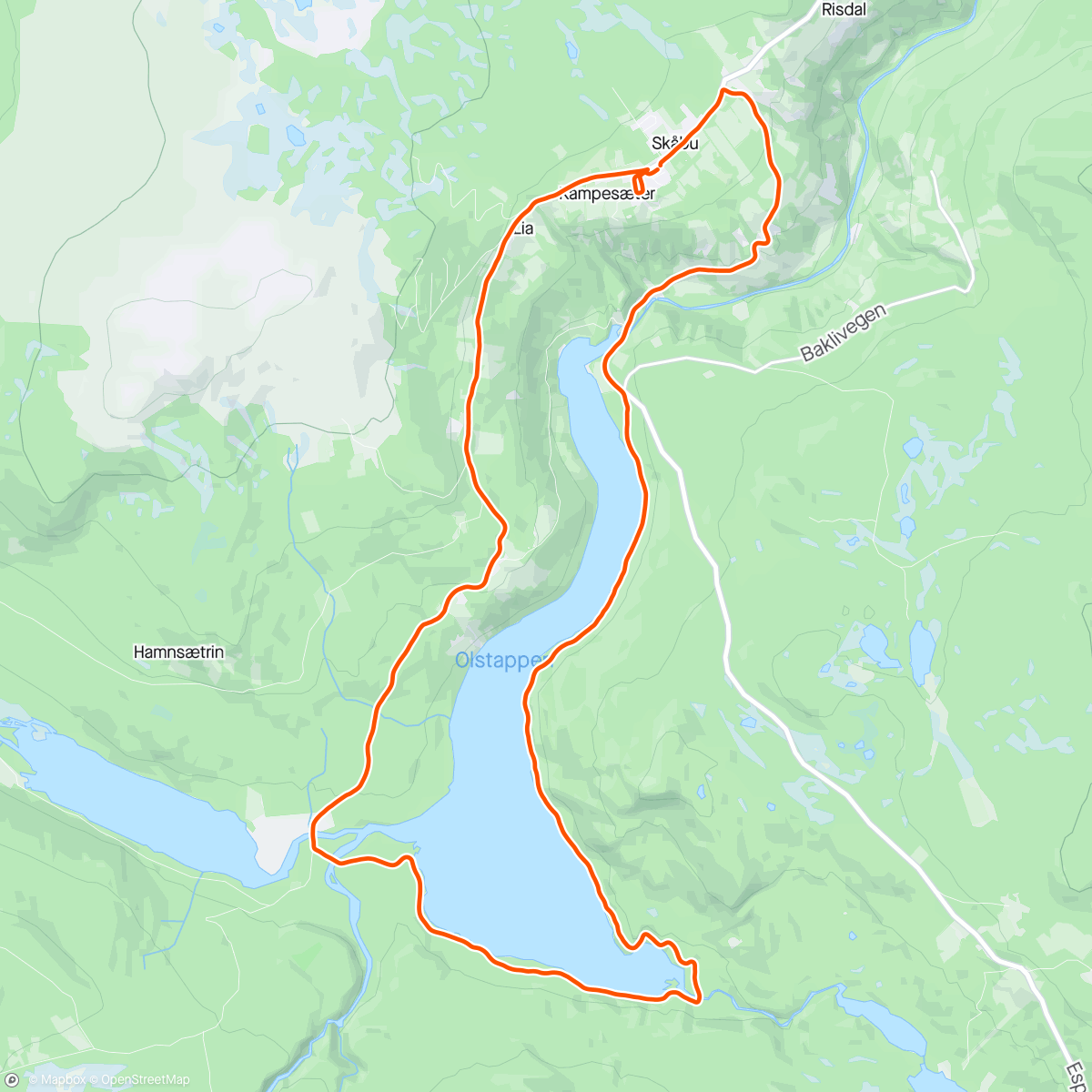 Map of the activity, Skåbu Fjellmaraton - halvmaraton