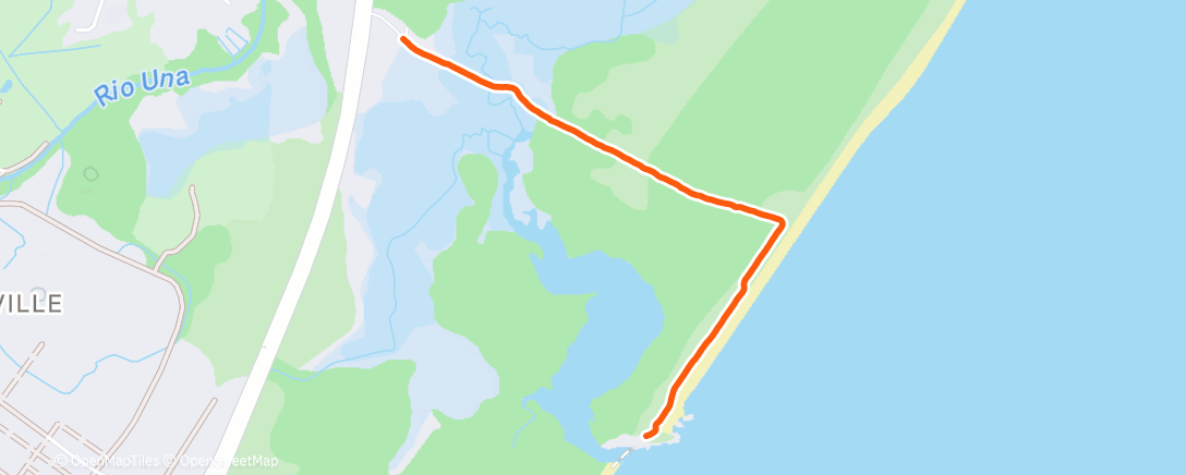 Map of the activity, Caminhada vespertina