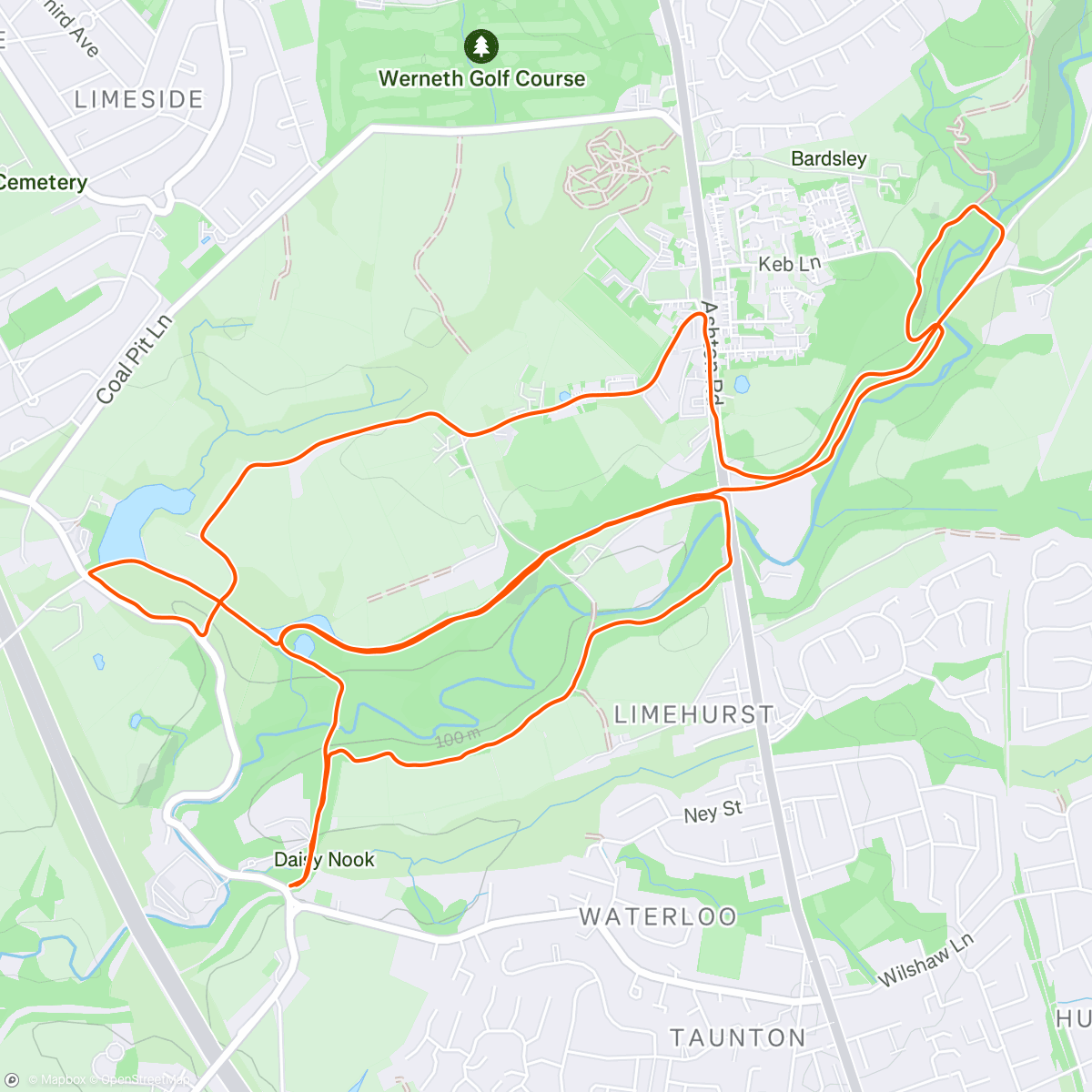 Map of the activity, Morning Run