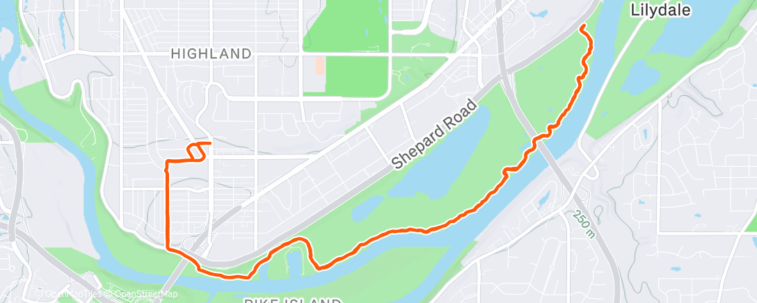 Map of the activity, Lunch Fat Bike Ride