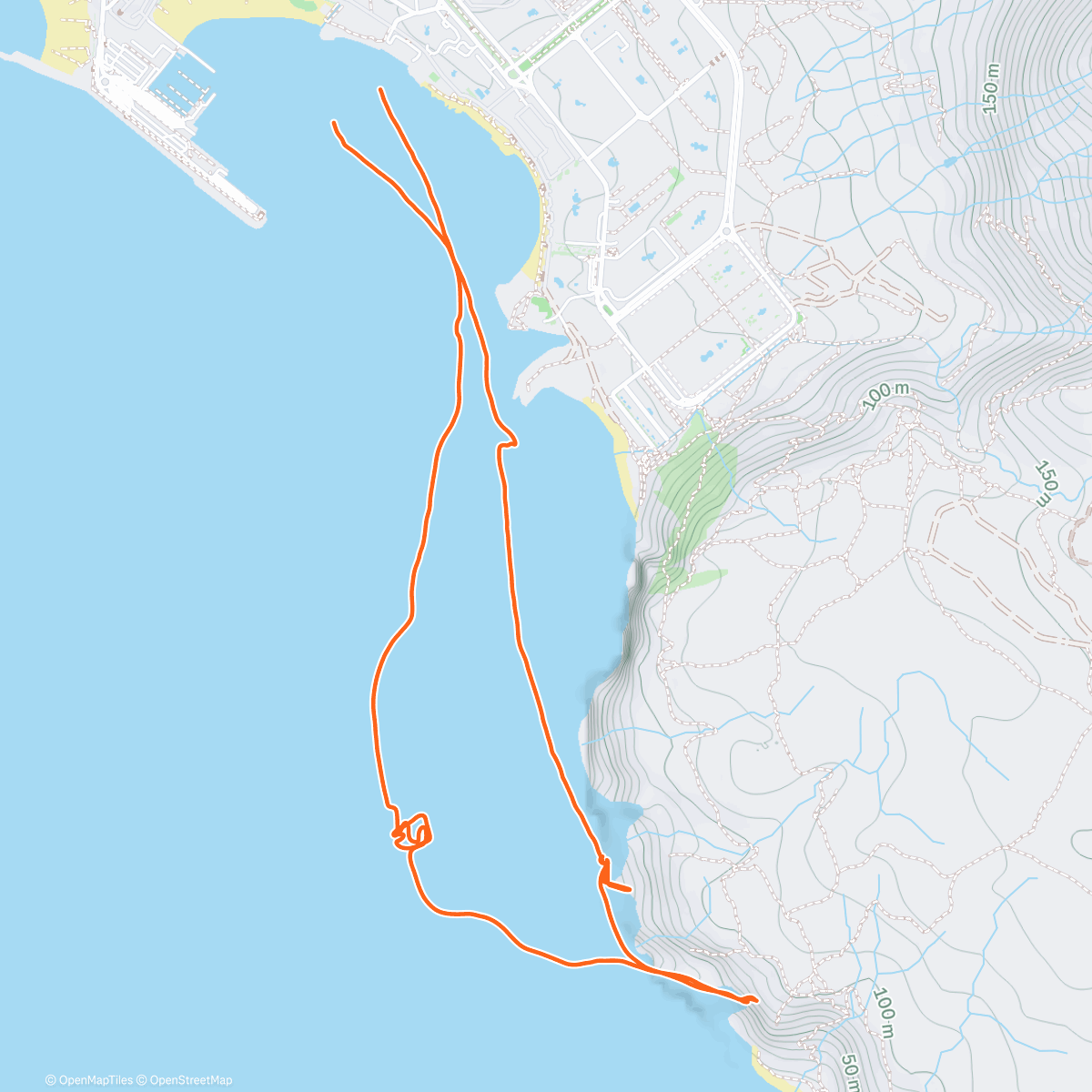 Map of the activity, Morning Kayaking