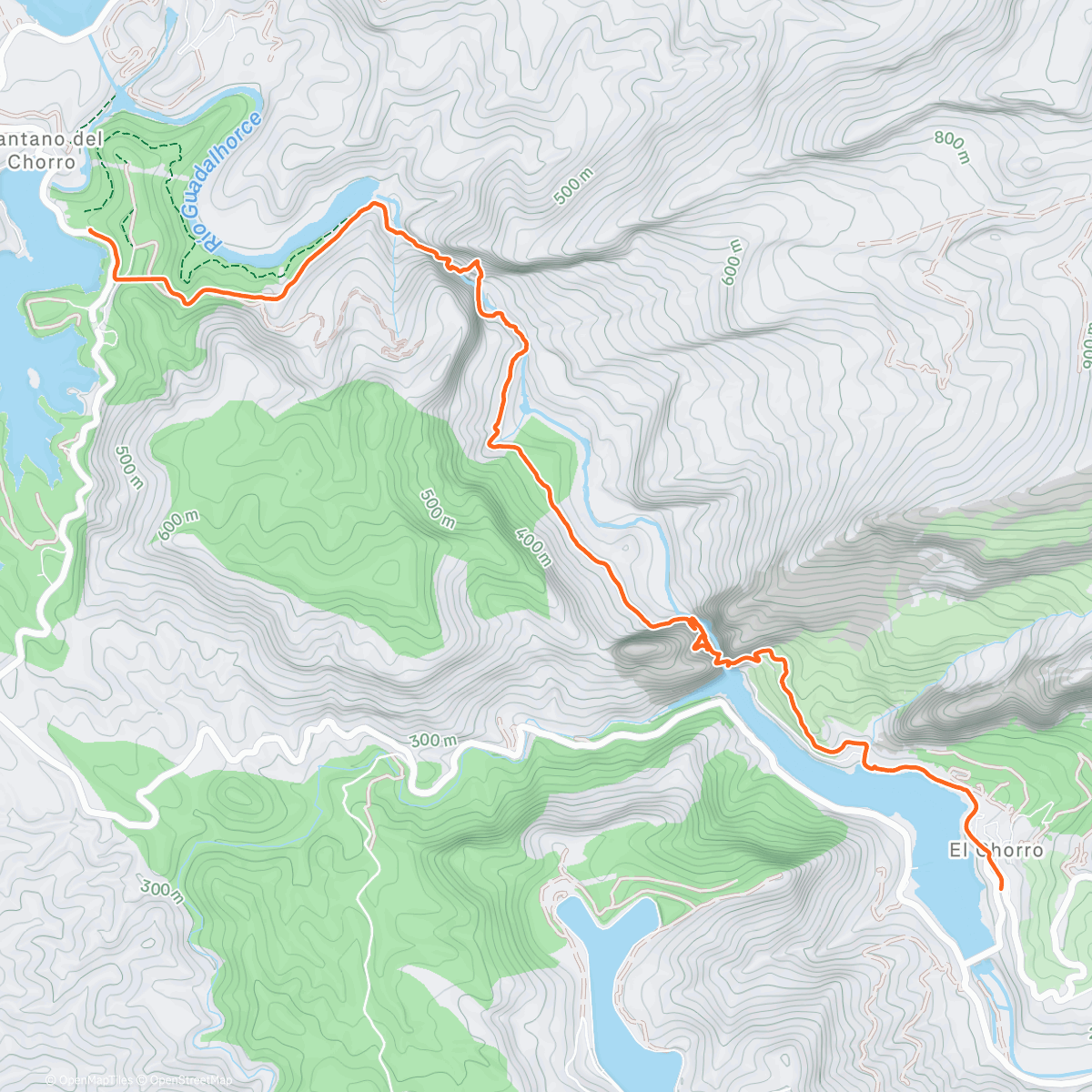 Map of the activity, Caminito del Rey