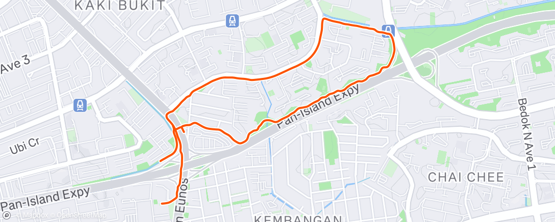 Map of the activity, Evening Run