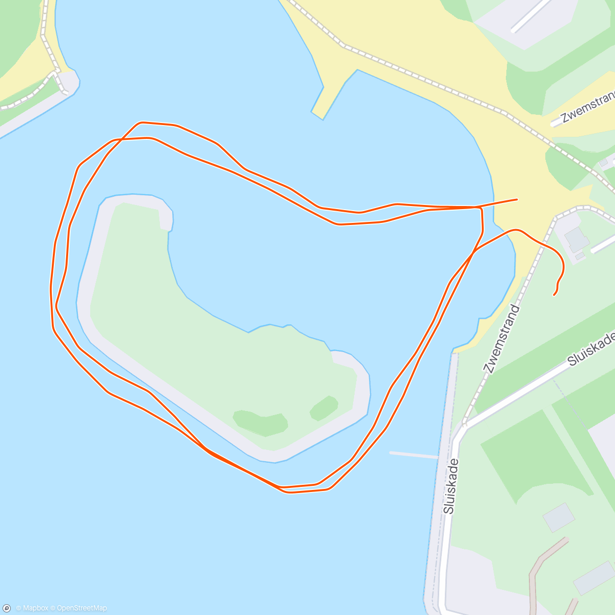 Map of the activity, Trialmere deel 1 1500 M zwemmen
