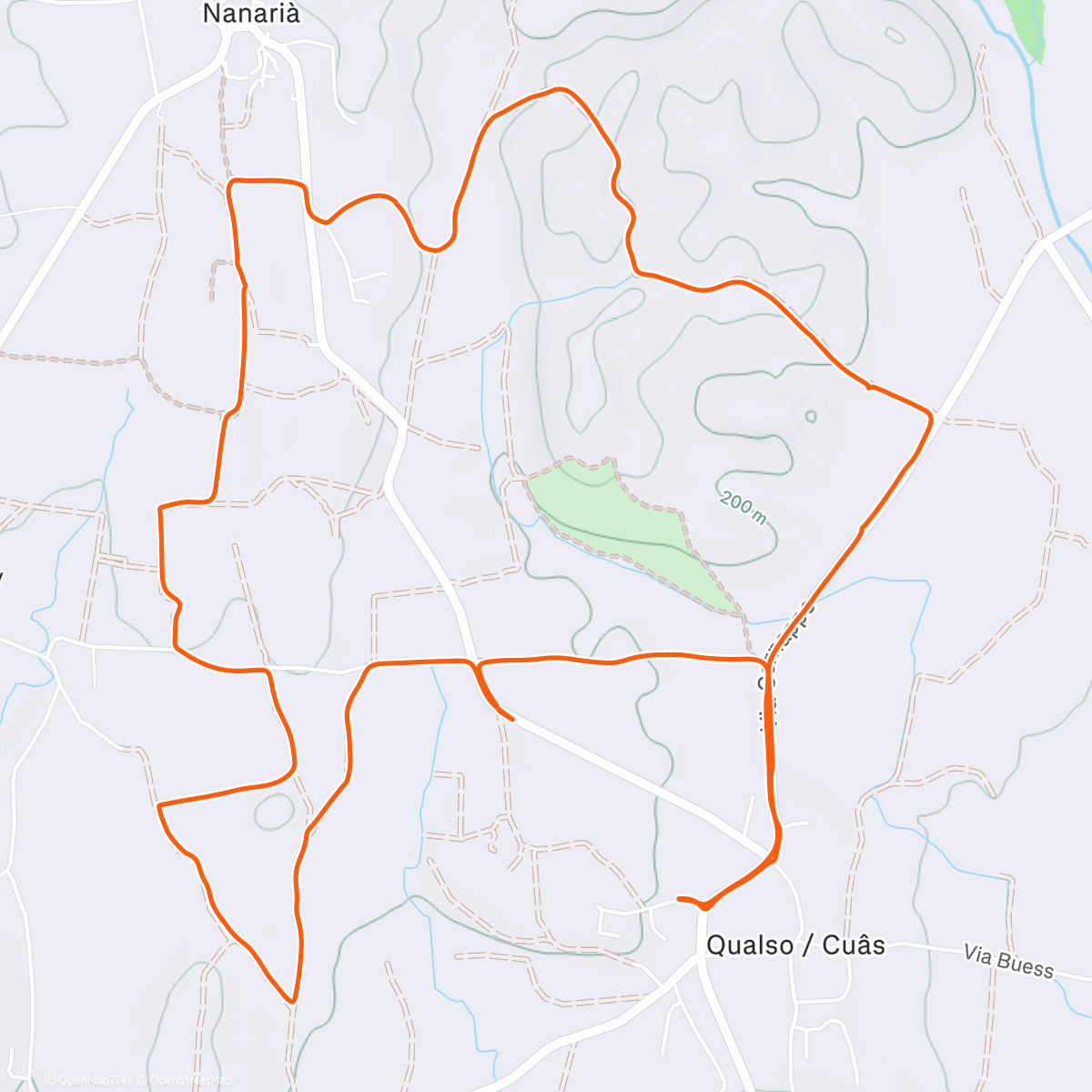 Map of the activity, Consumate 624kcal, reintegrate 600kcal....a boccone 😅