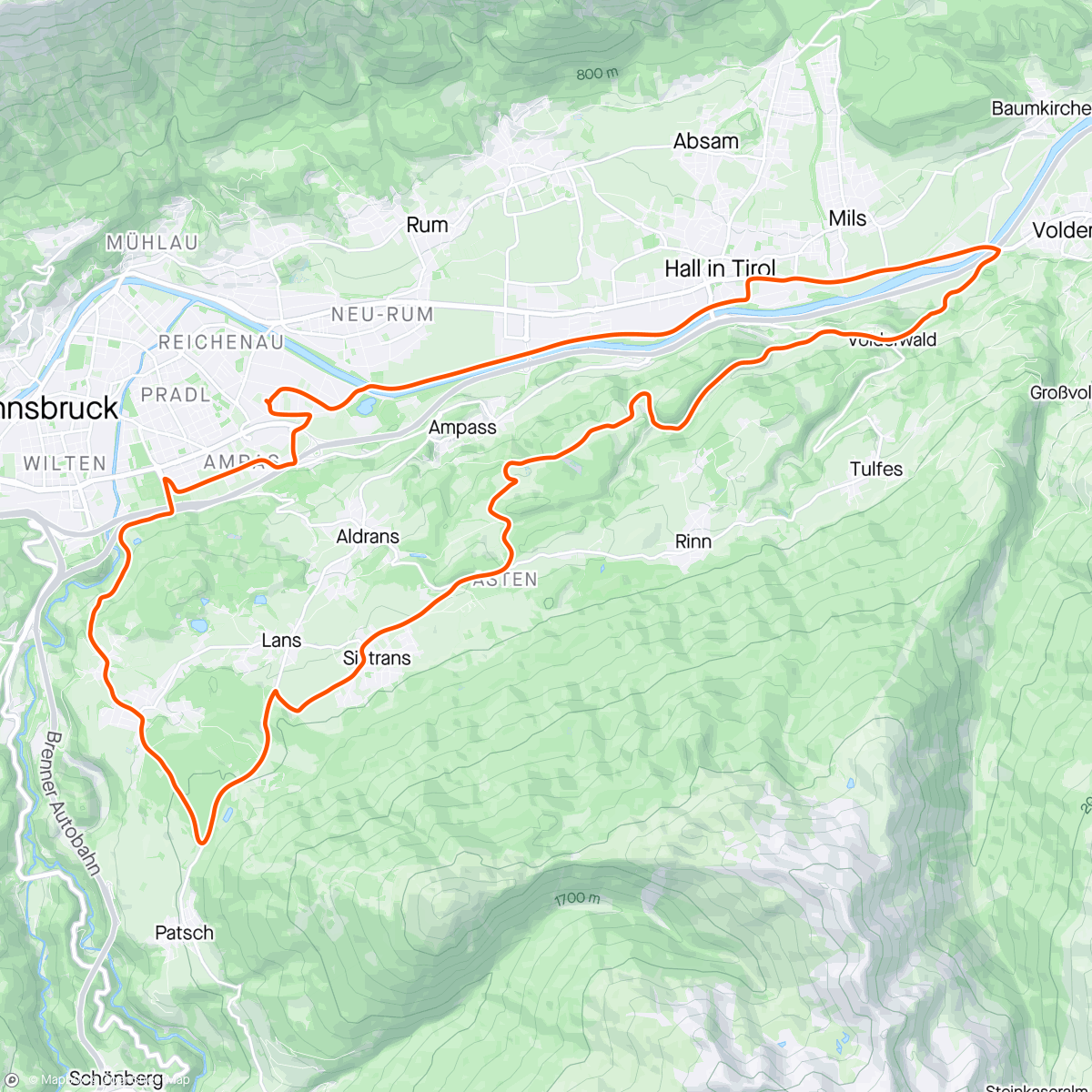 Map of the activity, Almost rest day