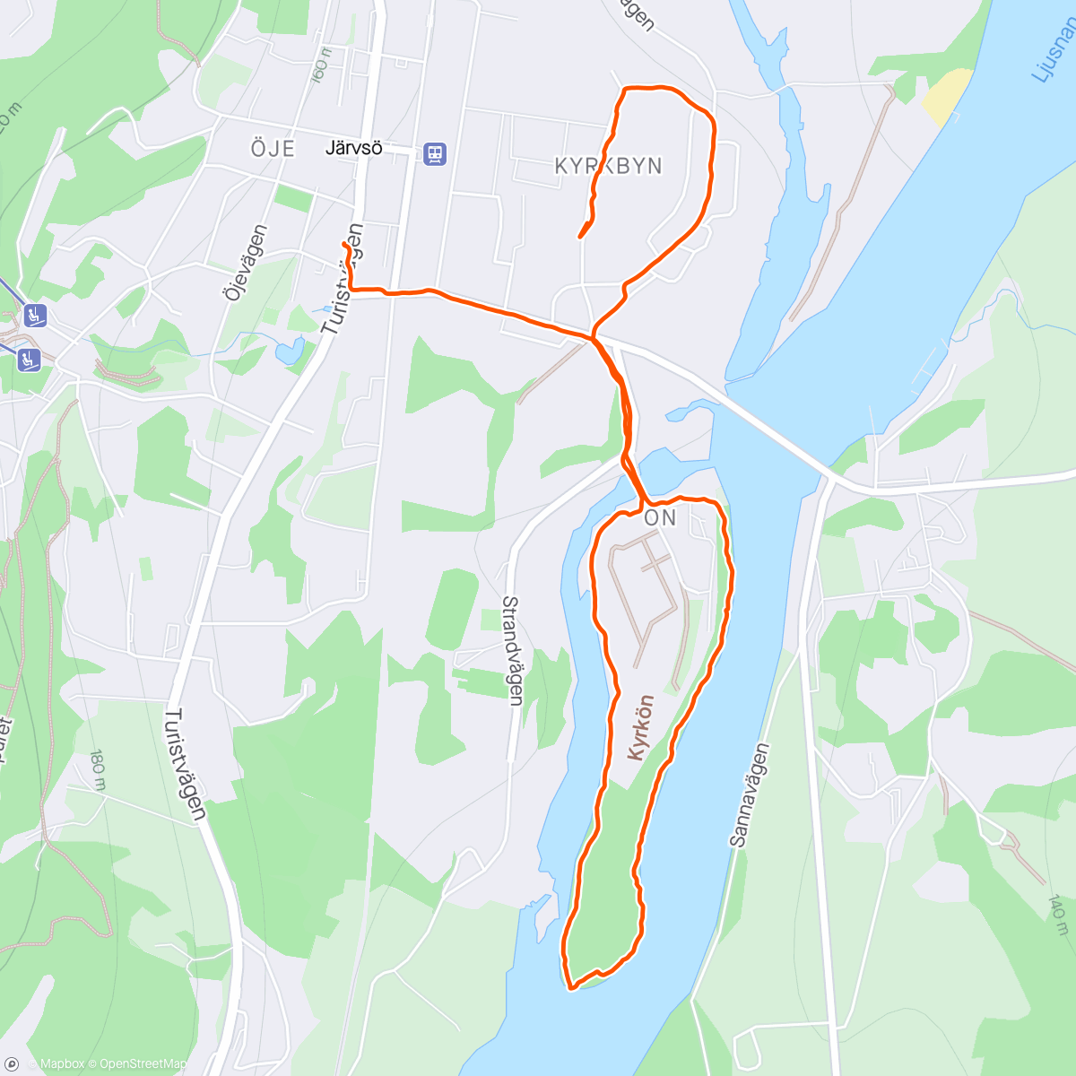 Mapa da atividade, Promenad med Tessla Kyrkbyn o runt Kyrkön