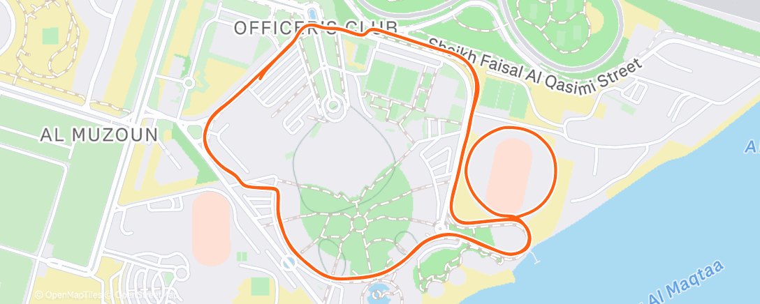 Map of the activity, Evening Run - part 2