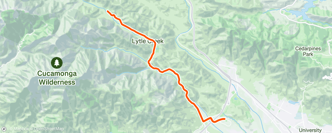 Map of the activity, Night Ride