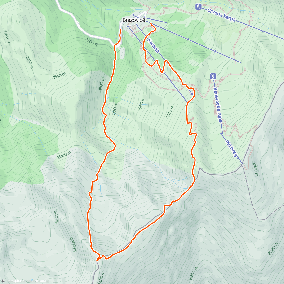 Map of the activity, Morning Backcountry Ski Black Rock