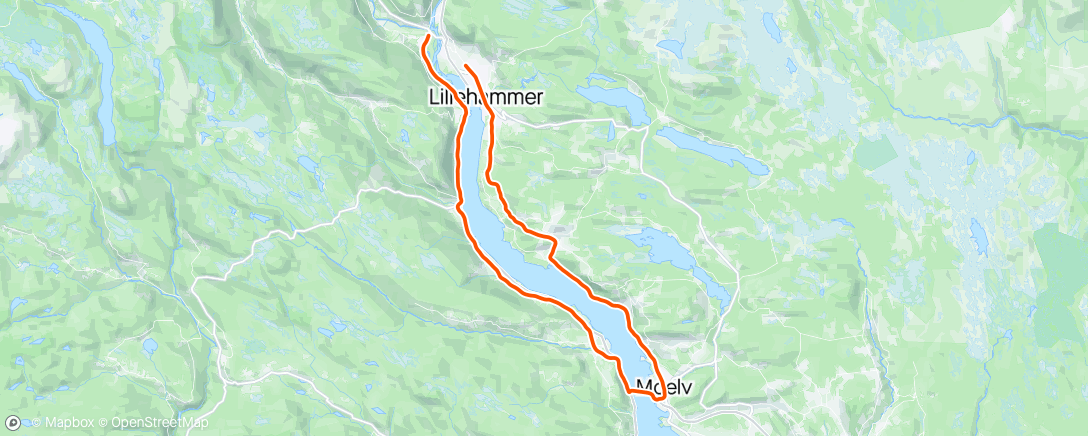 「Rundt om  Mjøsbrua」活動的地圖