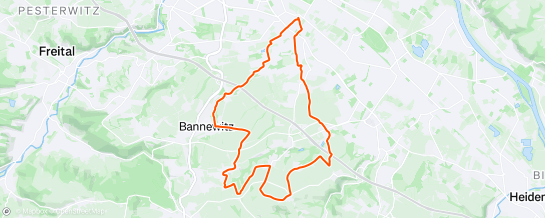 Map of the activity, Afternoon Run