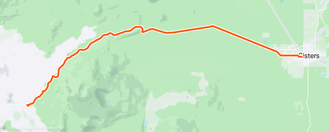 Map of the activity, Back half of McKenzie HWY ride—east side