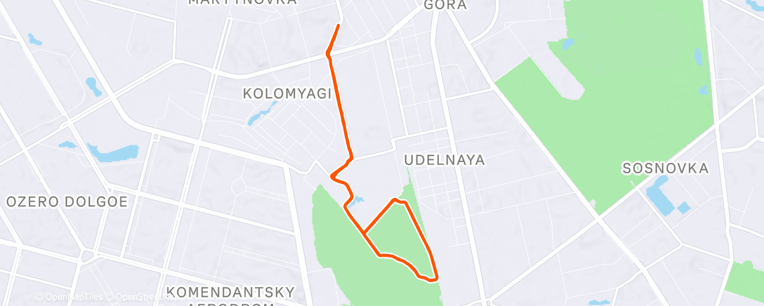 Map of the activity, Afternoon Run