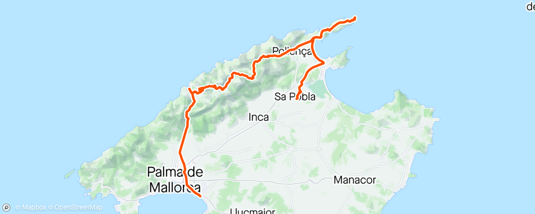 Mapa da atividade, Majorca day 7