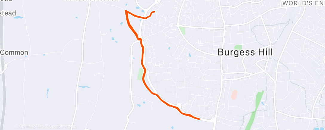 Map of the activity, Afternoon Run