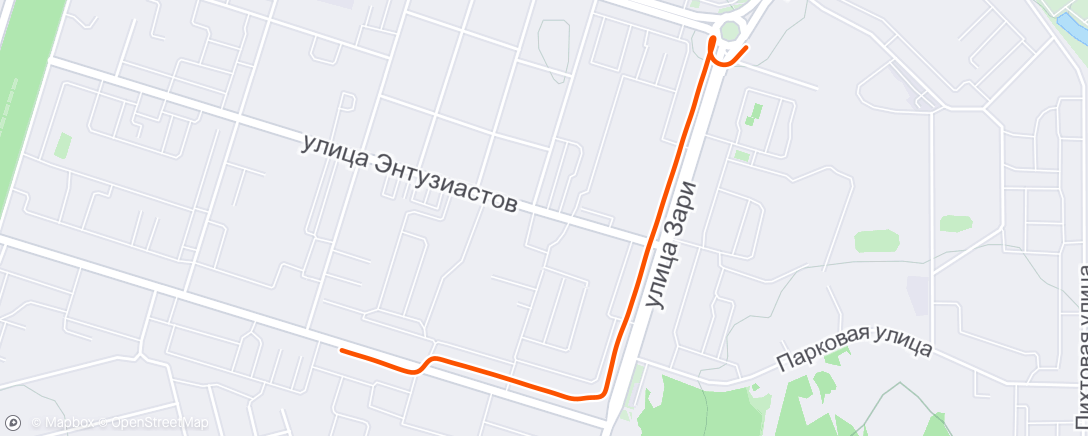 Map of the activity, Night Ride
