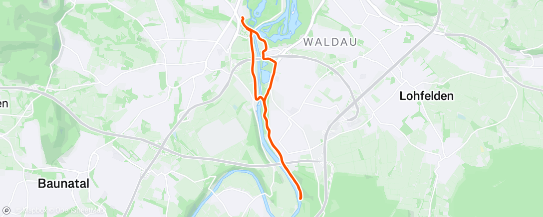 Map of the activity, Lauf am Nachmittag