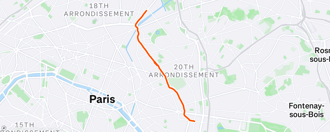 Map of the activity, Vélo du midi
