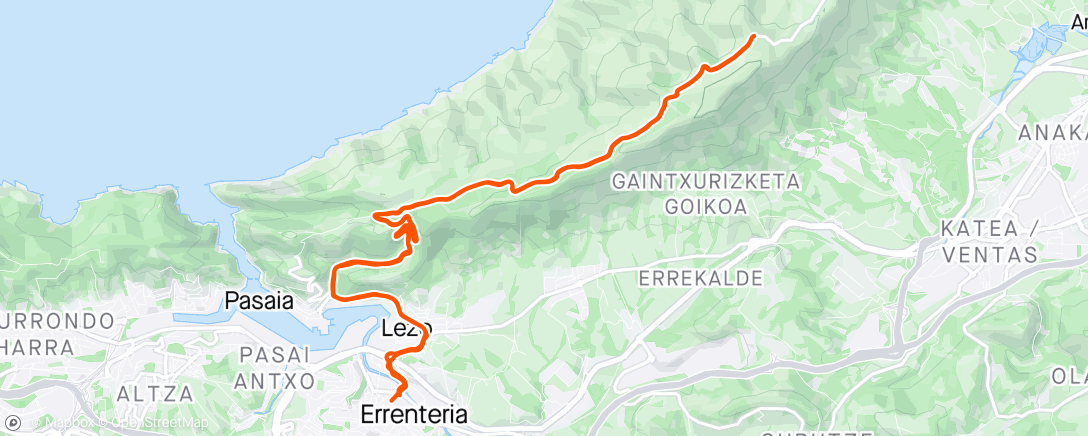 Mapa da atividade, Bicicleta por la tarde