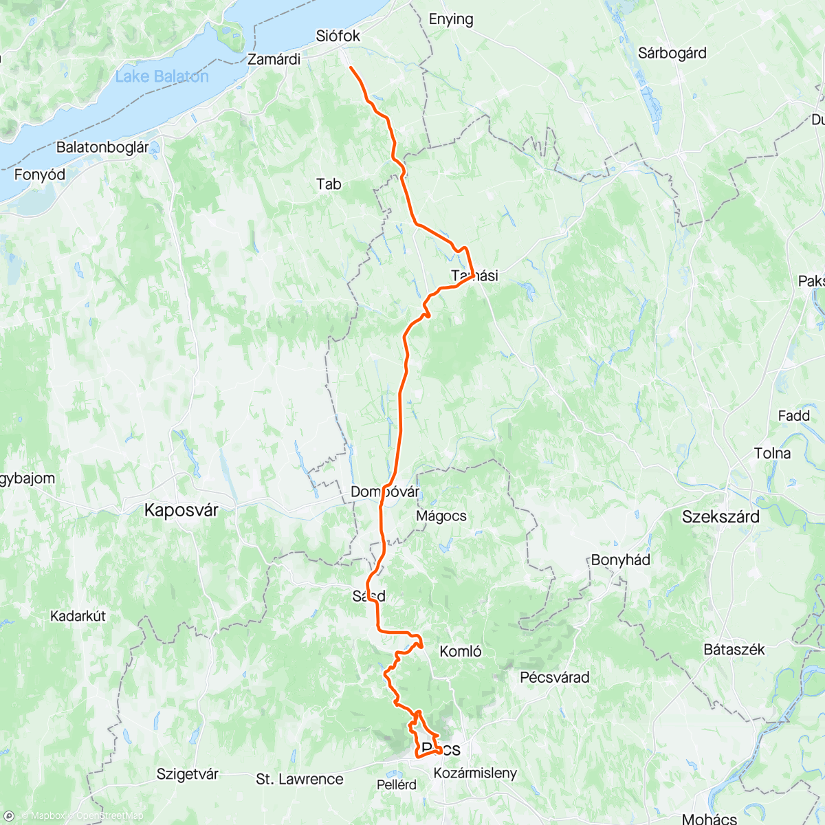 Map of the activity, Tour of Hungary s5