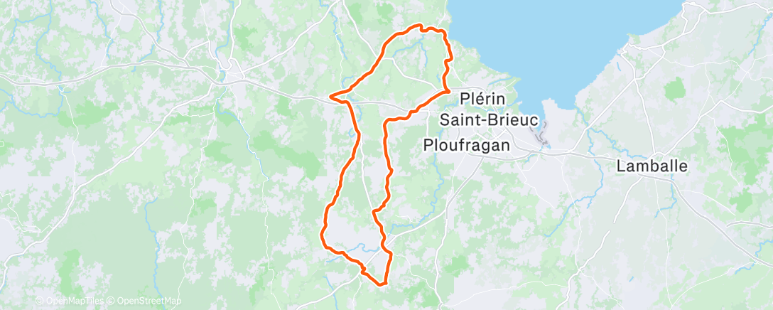 Map of the activity, Lunch Ride