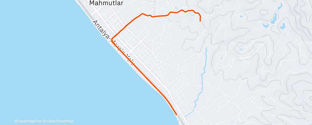 Map of the activity, Afternoon Run
