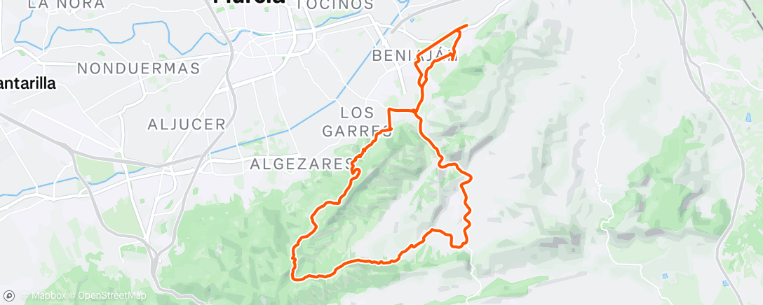 Map of the activity, Bicicleta de montaña matutina