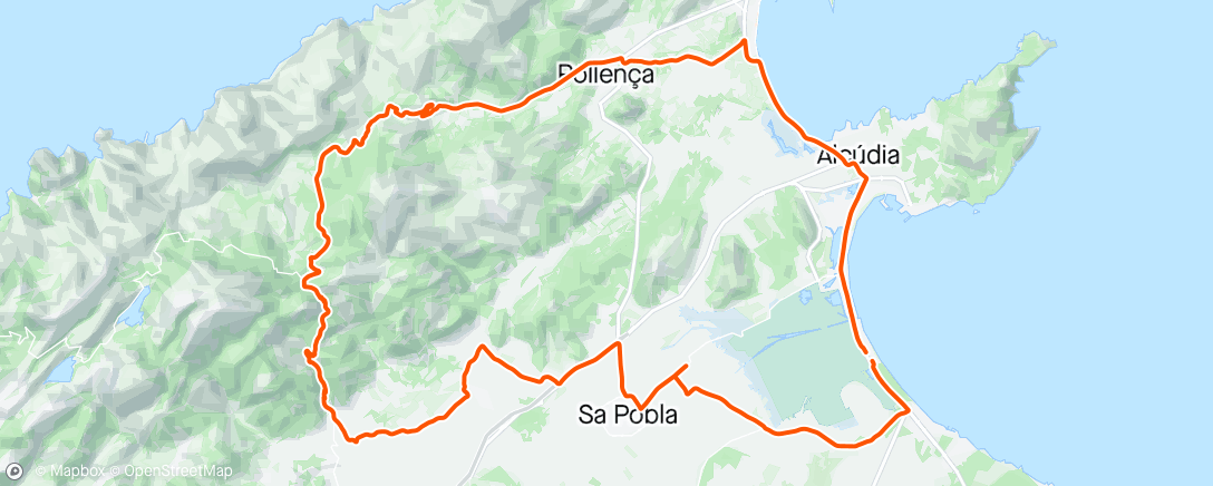 アクティビティ「Mallorca Ride 1, ☔️💨But Nice as Always 🚴💪」の地図