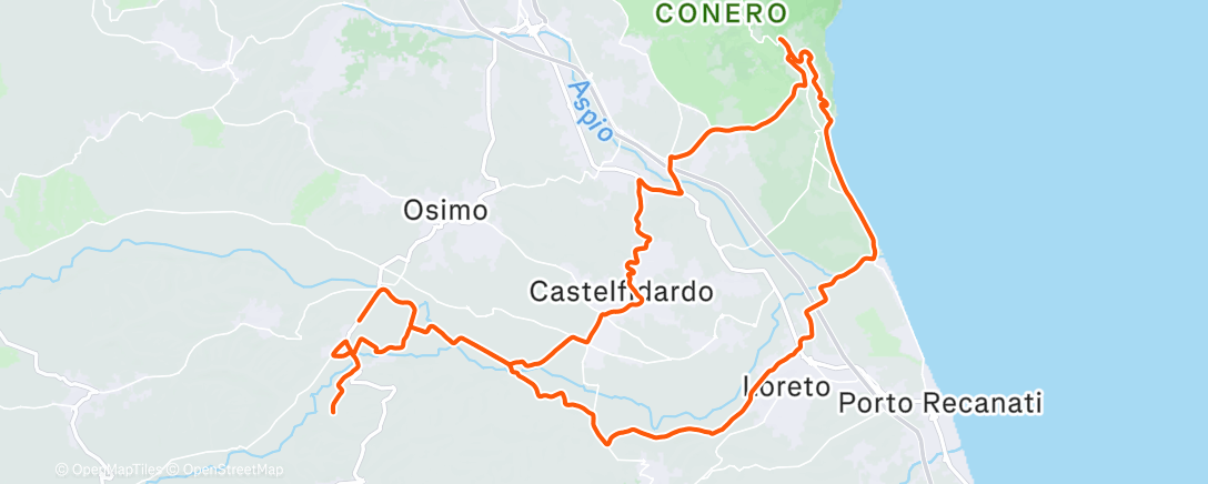 Map of the activity, Lunch Ride