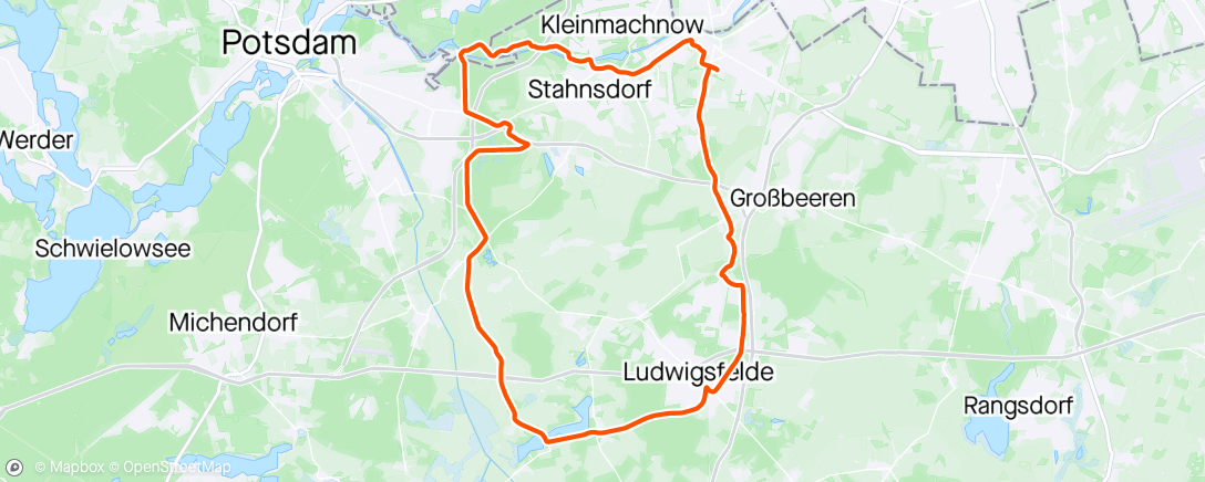Map of the activity, Gravel-Fahrt am Nachmittag Teltow, Brandenburg ⛅