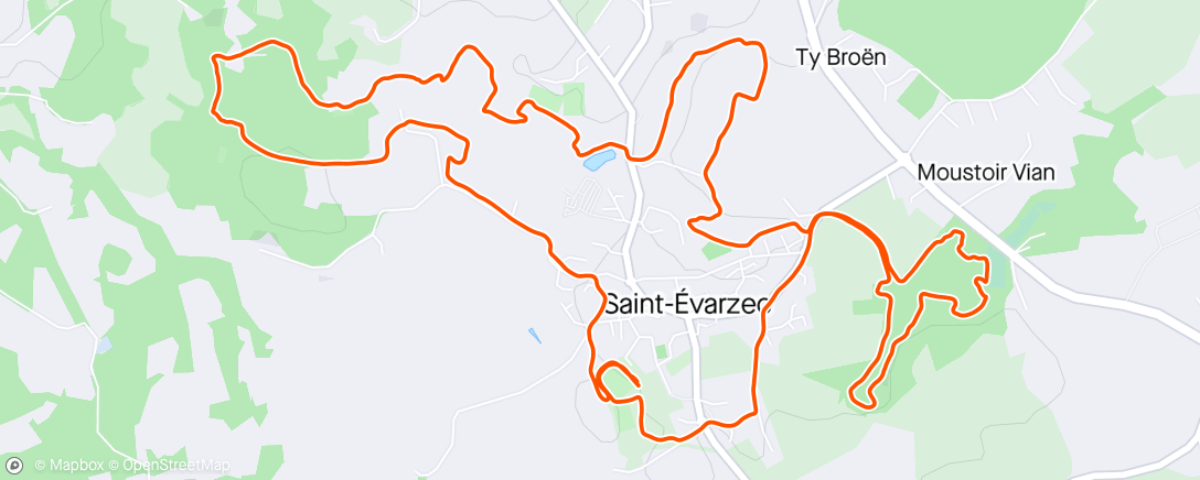 「Saint é trail sur 13km 80eme sur 288 classés et 6 ème m4」活動的地圖