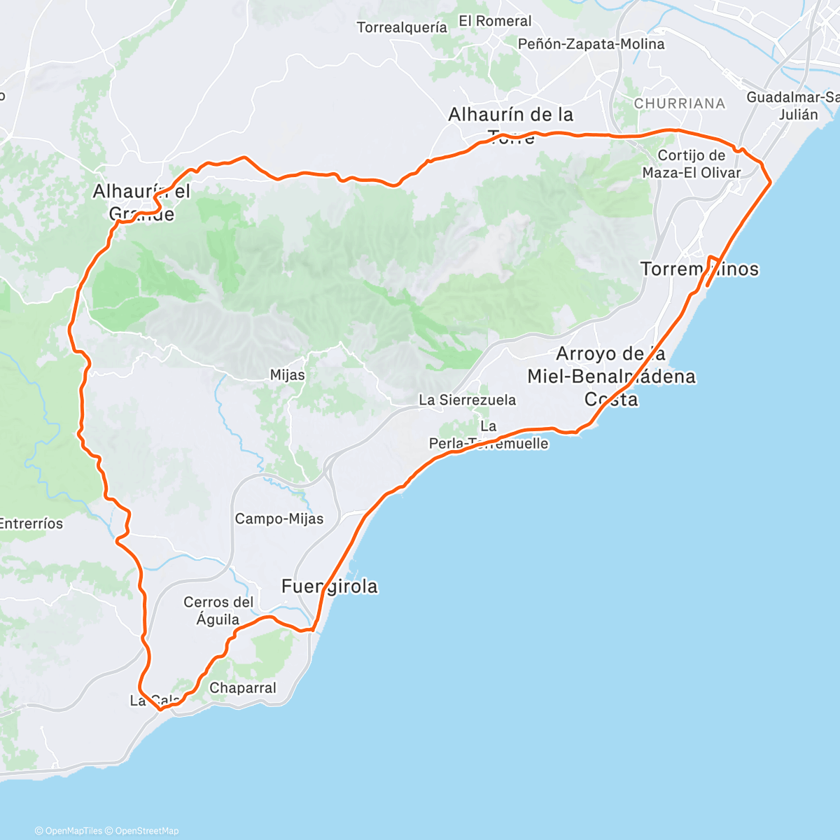 Map of the activity, Lunch Ride