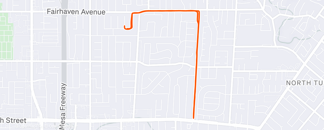 Map of the activity, Afternoon Run
