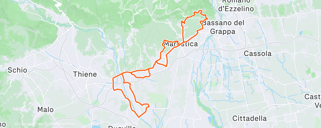 Map of the activity, Pedalata dell'ora di pranzo