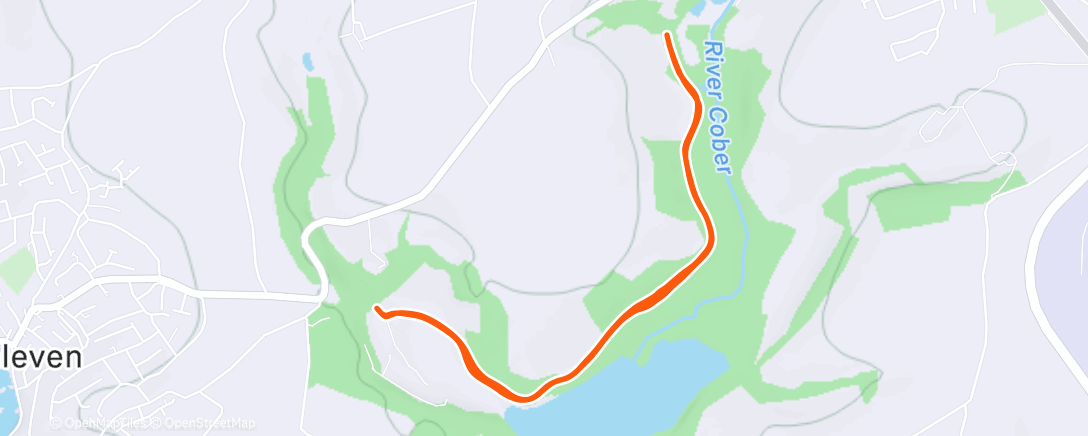 Map of the activity, Penrose Parkrun, ran with Mum for her 61st birthday 🎂