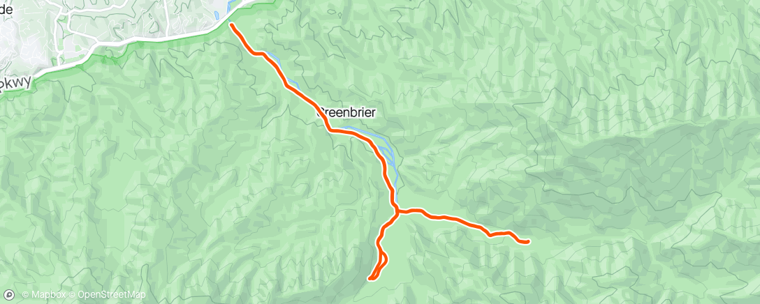 Map of the activity, Greenbrier Ride