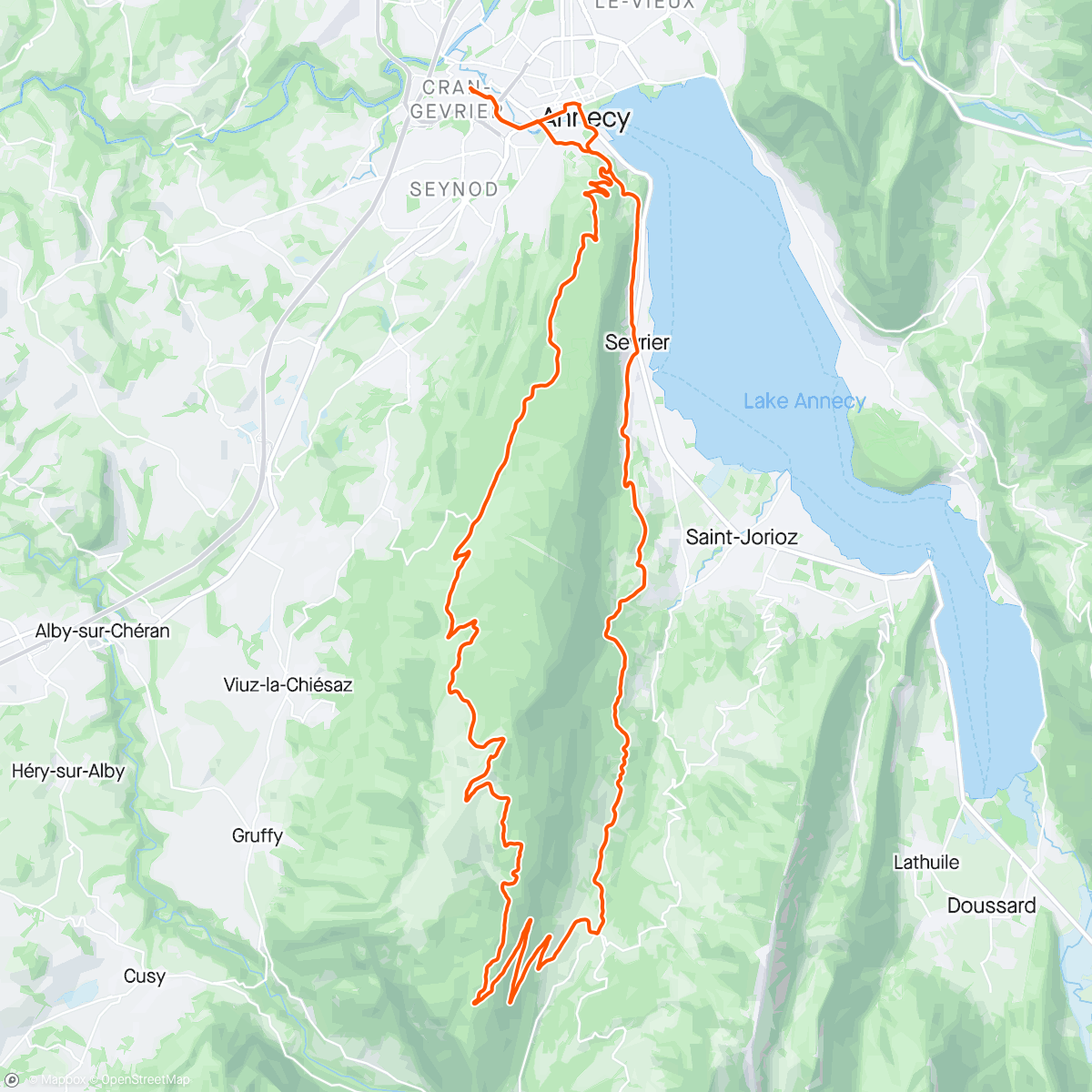 Mapa da atividade, Col du Semnoz #1 par Leschaux 
w/ Franceline et ses amis 🥳 🚴🏻‍♀️ ☀️ wedidit !! #prepaventoux